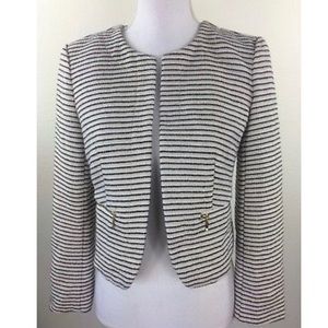 NWOT Ann Taylor Loft Open Front Striped Blazer